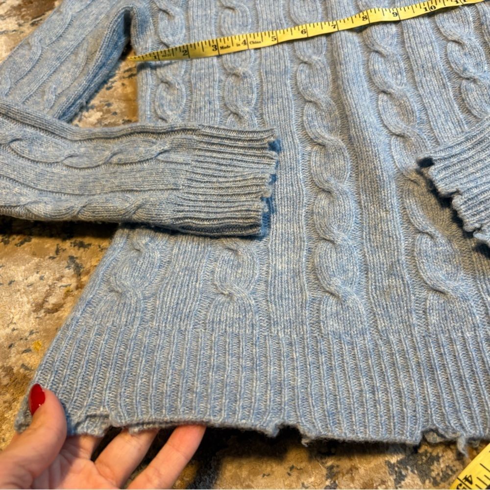 Polo Ralph Lauren Julianna Wool Cashmere Distressed Cable Knit Sweater XS - Picture 5 of 8